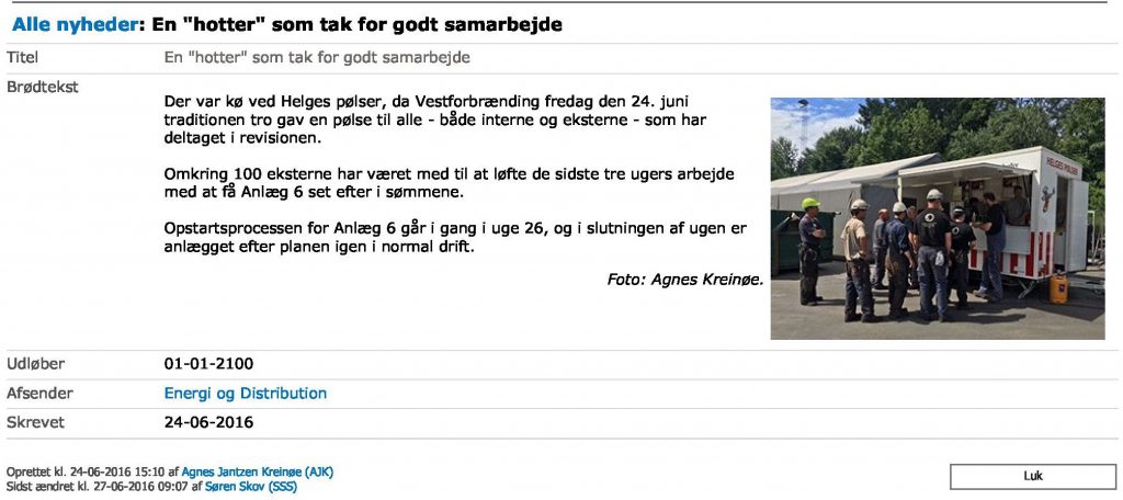 En hotter som tak for godt samarbejde