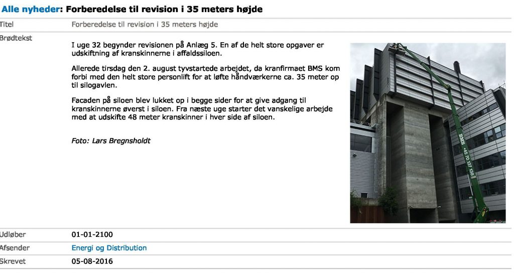 Forberedelse til revision i 35 meters højde